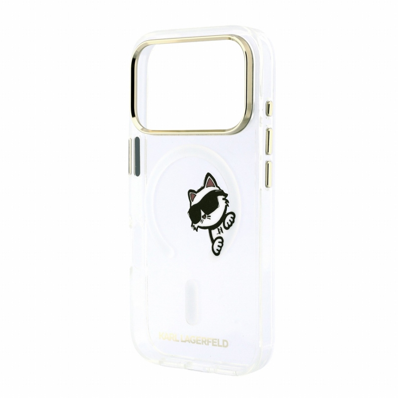 Karl Lagerfeld IML Choupette Peekaboo Magsafe Zadní Kryt pro iPhone 18 Pro Max Transparent