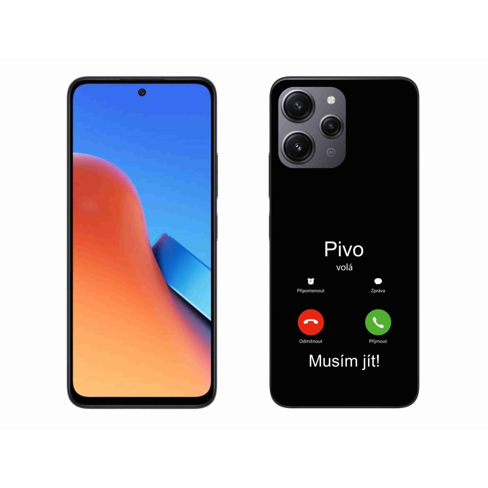 Gelový kryt mmCase na Xiaomi Redmi 12 - pivo volá černé pozadí