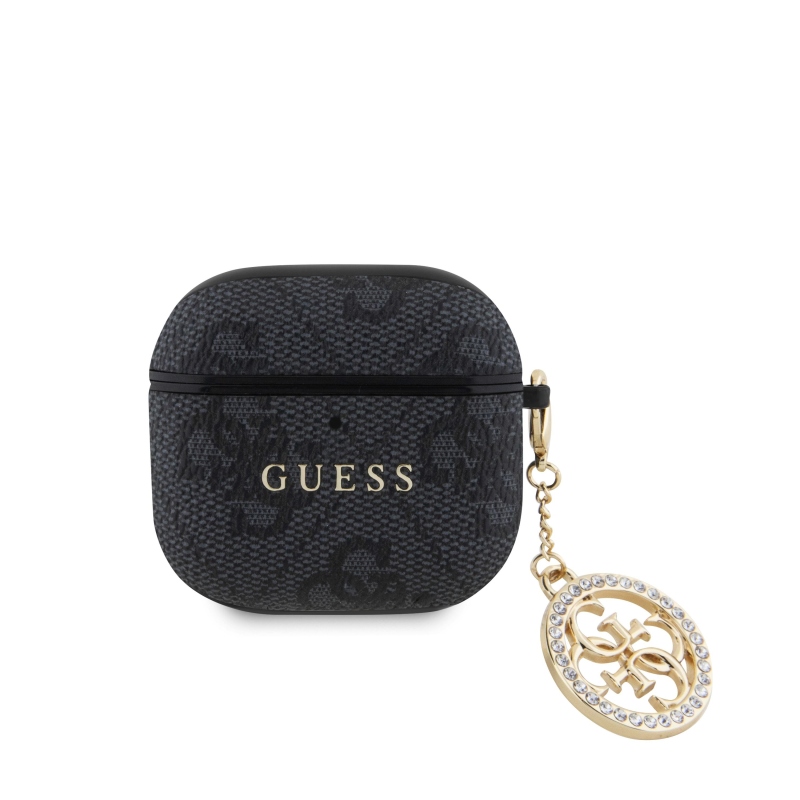 Guess 4G Script PC/PU Charm Pouzdro pro AirPods 4 Black