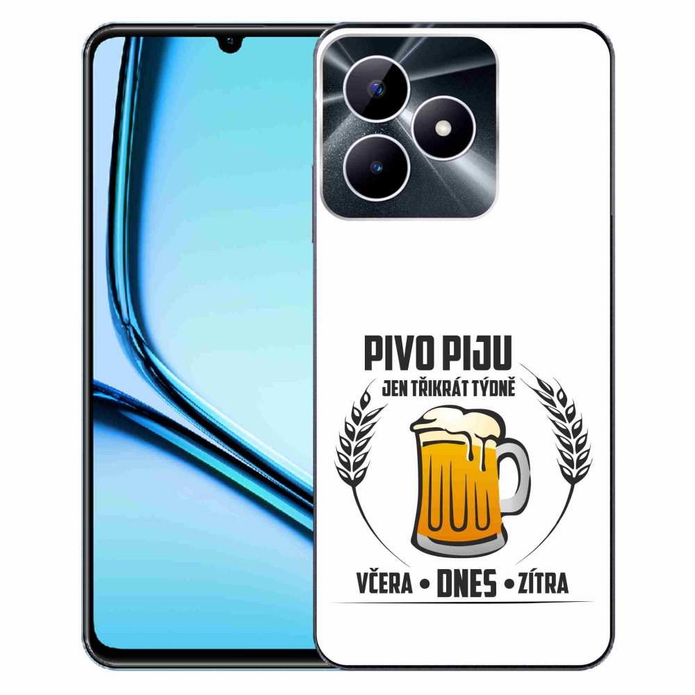 Gelový kryt mmCase na Realme Note 50 - pivní motiv bílé pozadí