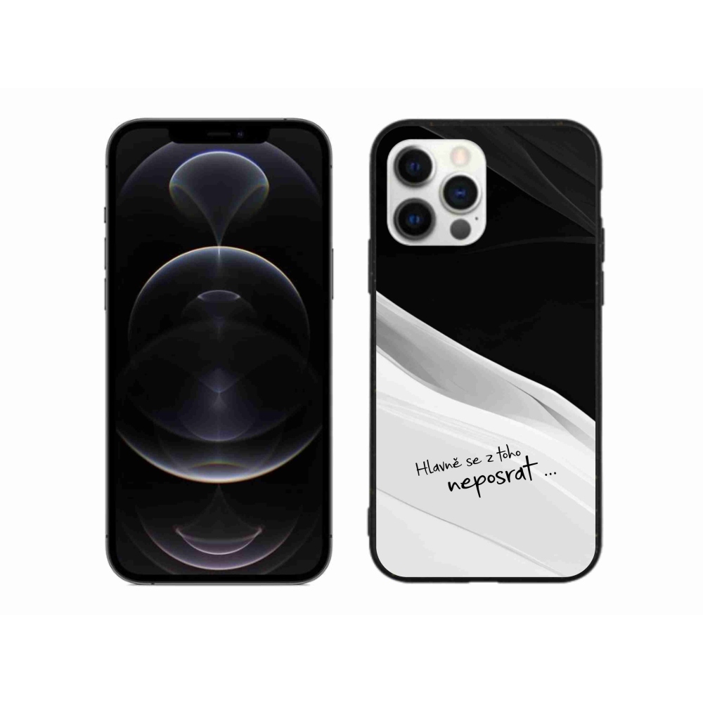 Gelový kryt mmCase na iPhone 12 Pro Max - vtipný text 13 bíločerné pozadí