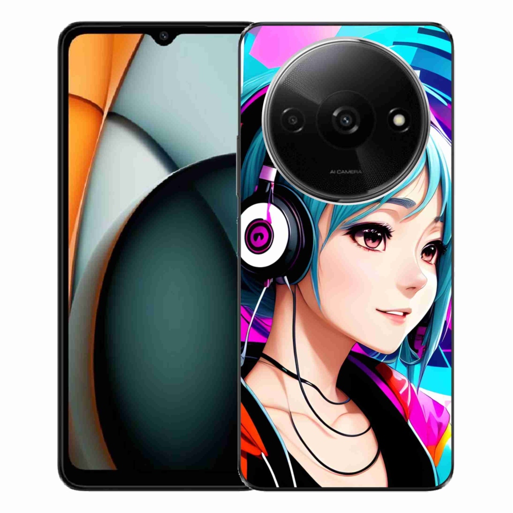 Gelový kryt mmCase na Xiaomi Redmi A3 - dívka se sluchátky