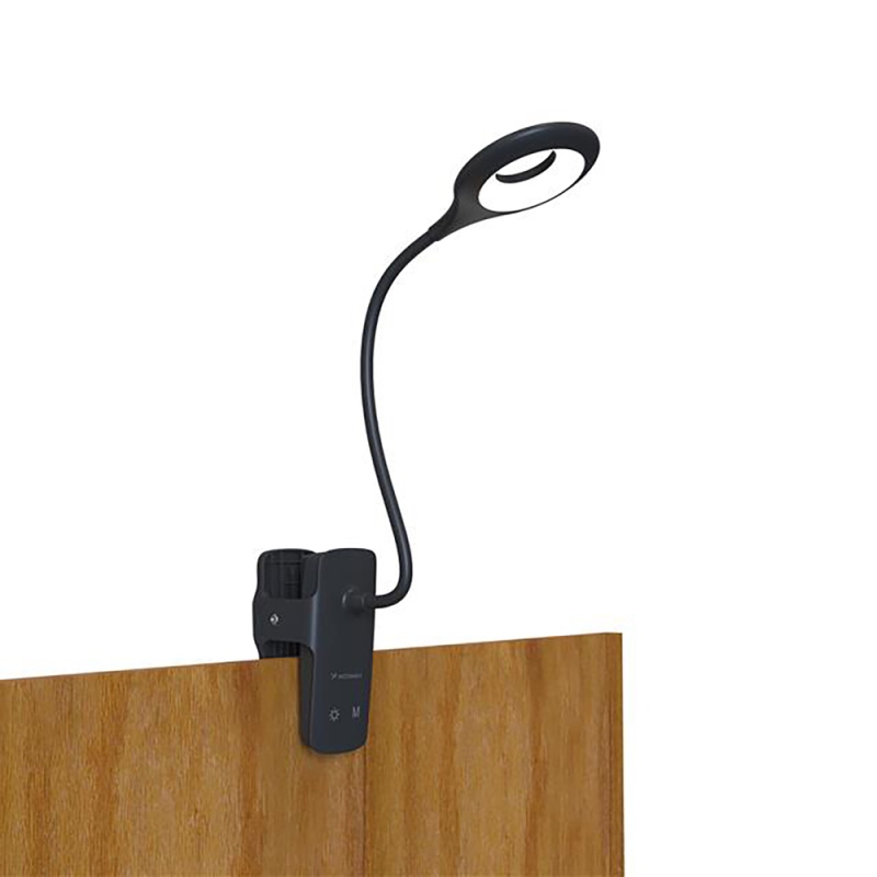 Bezdrátová LED lampa na čtení Mini Wozinsky s klipem + kabel USB-C – černá