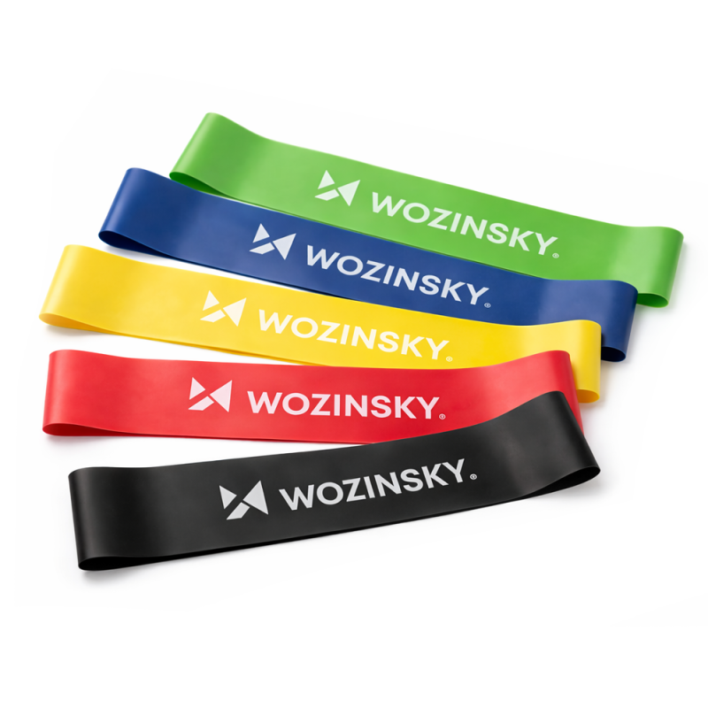 Wozinsky WGO-5 sada odporových gum na cvičení Mini Bands 5 ks s různou tuhostí