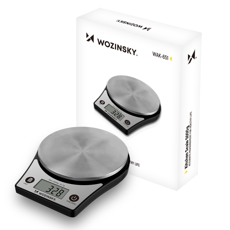 Kuchyňská váha Wozinsky WAK-651 s LCD displejem, nosnost až 5 kg – černá