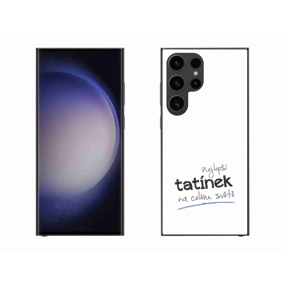 Gelový kryt mmCase na Samsung Galaxy S23 Ultra 5G - nejlepší tatínek 4 bílé pozadí