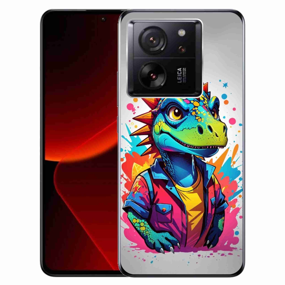 Gelový kryt mmCase na Xiaomi 13T/13T Pro - barevný dinosaurus