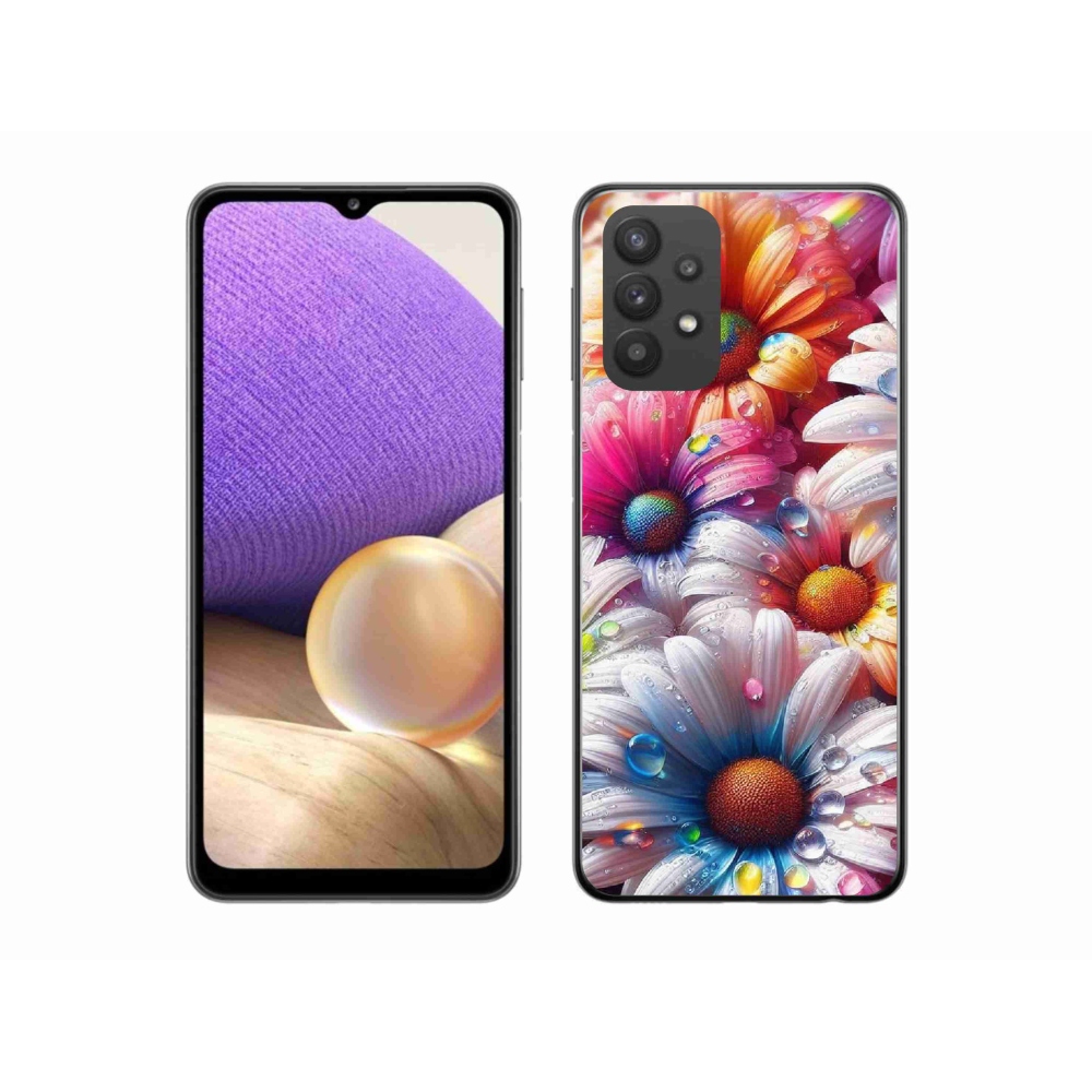 Gelový kryt mmCase na Samsung Galaxy A32 5G - barevné kopretiny