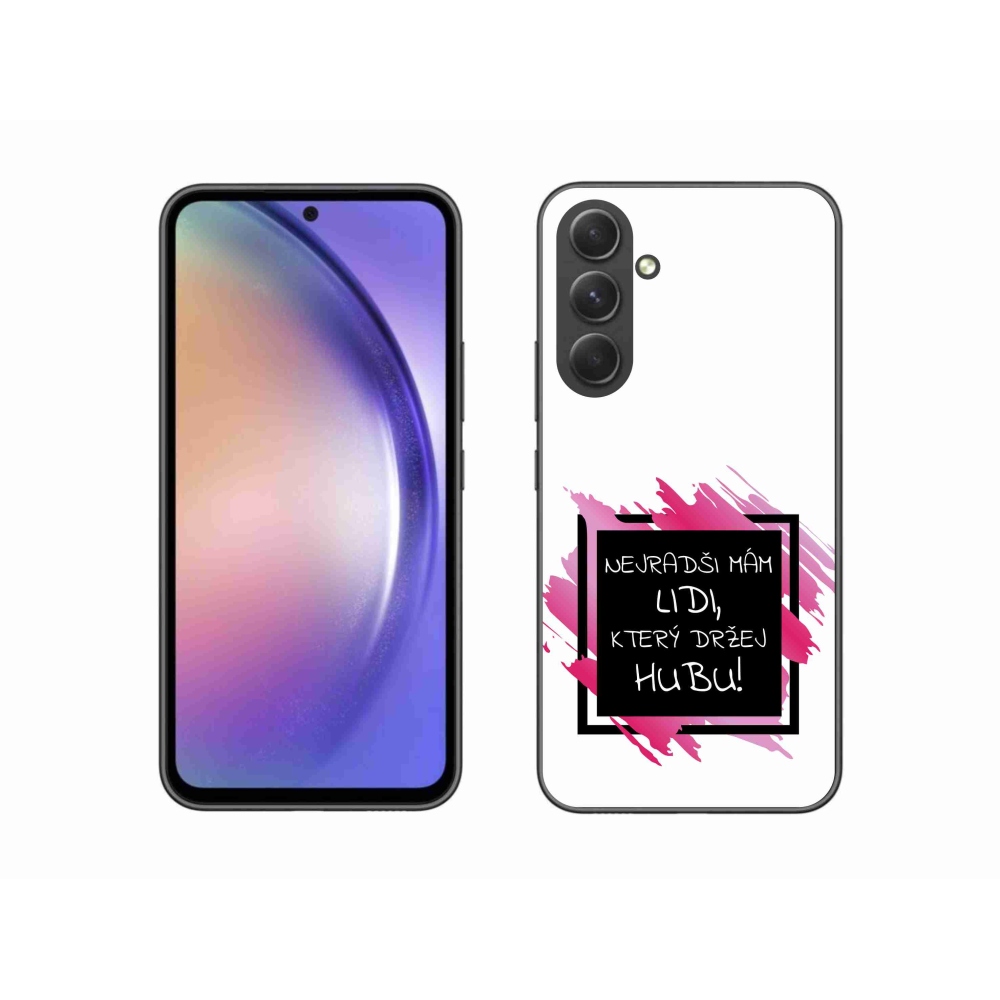 Gelový kryt mmCase na Samsung Galaxy A54 5G - vtipný text 7 černobílé pozadí