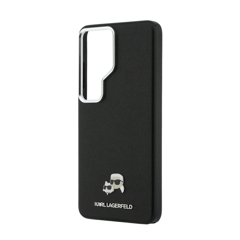 Karl Lagerfeld Grained PU Leather K&CH Heads Magnetic Zadní Kryt pro Samsung Galaxy S26 Ultra Black
