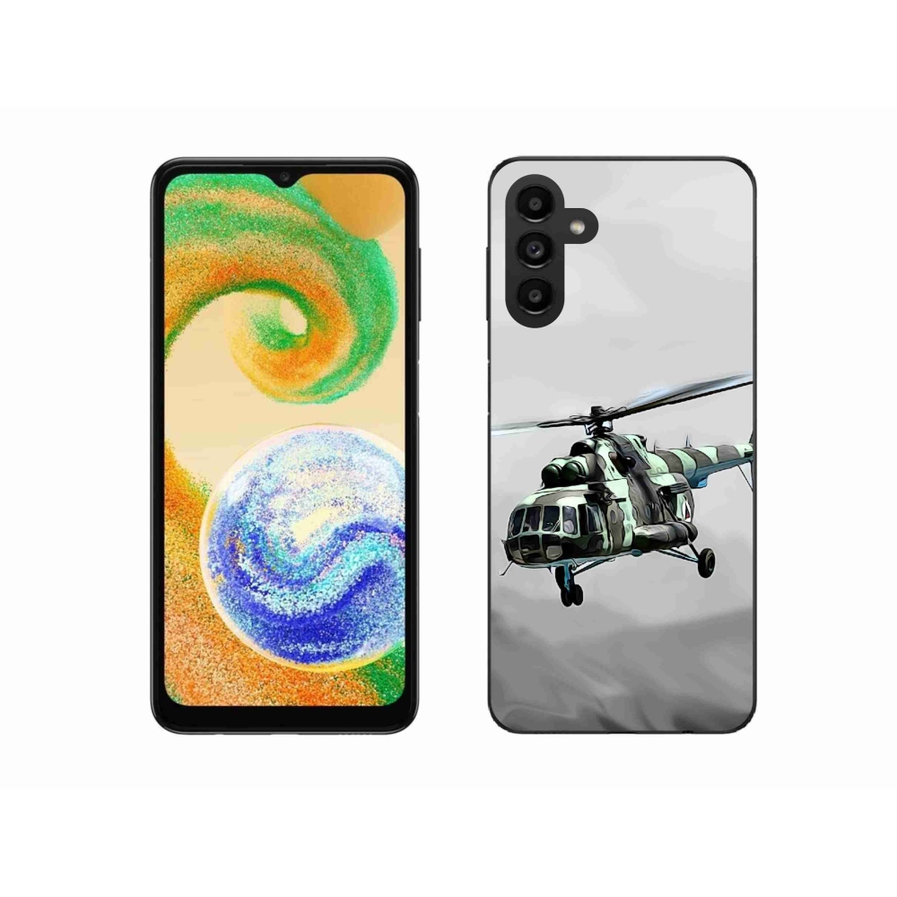 Gelový kryt mmCase na Samsung Galaxy A04s (164.7x76.7x9.1mm) - vojenský vrtulník
