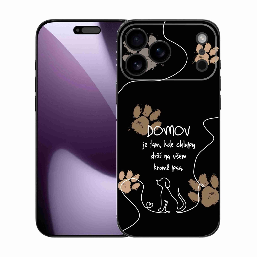 Gelový kryt mmCase na iPhone 17 Pro Max - psí motiv černé pozadí