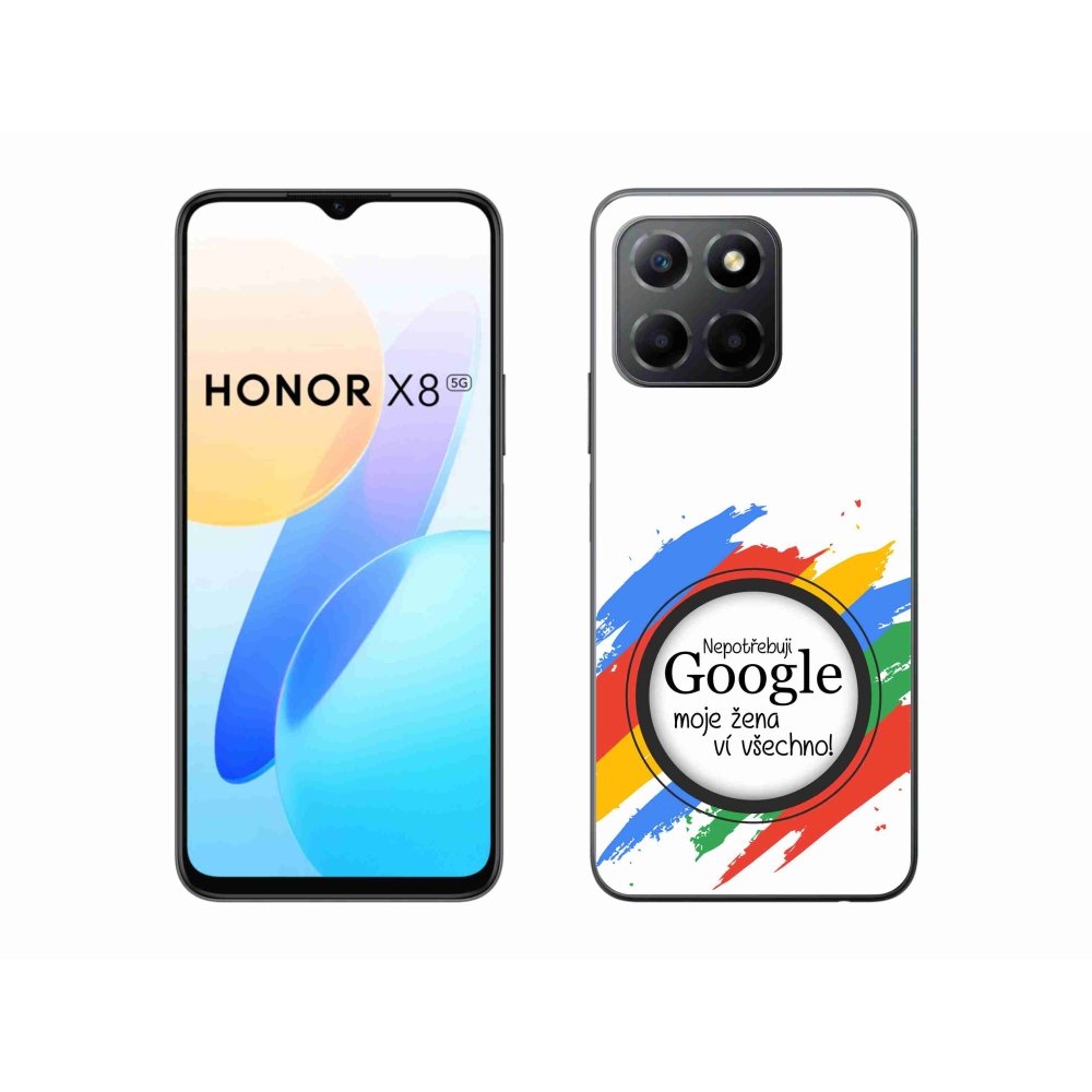 Gelový kryt mmCase na Honor X8 5G/Honor 70 Lite 5G - žena ví všechno bílé pozadí