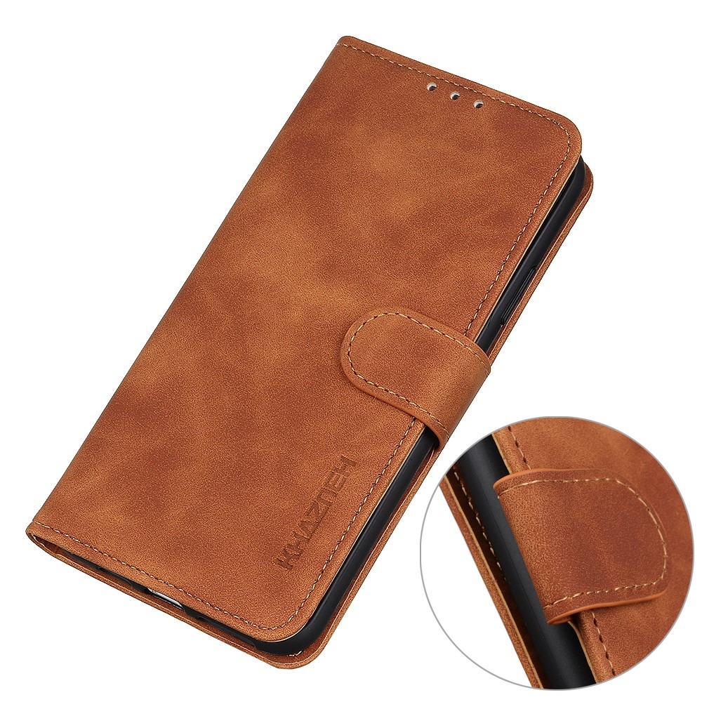 KHAZ knížkové pouzdro na Xiaomi Redmi Note 14 - hnědé