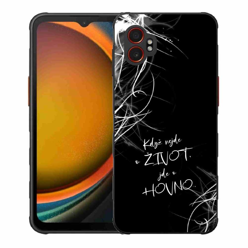 Gelový kryt mmCase na Samsung Galaxy Xcover 7 Pro - vtipný text 16 černé pozadí