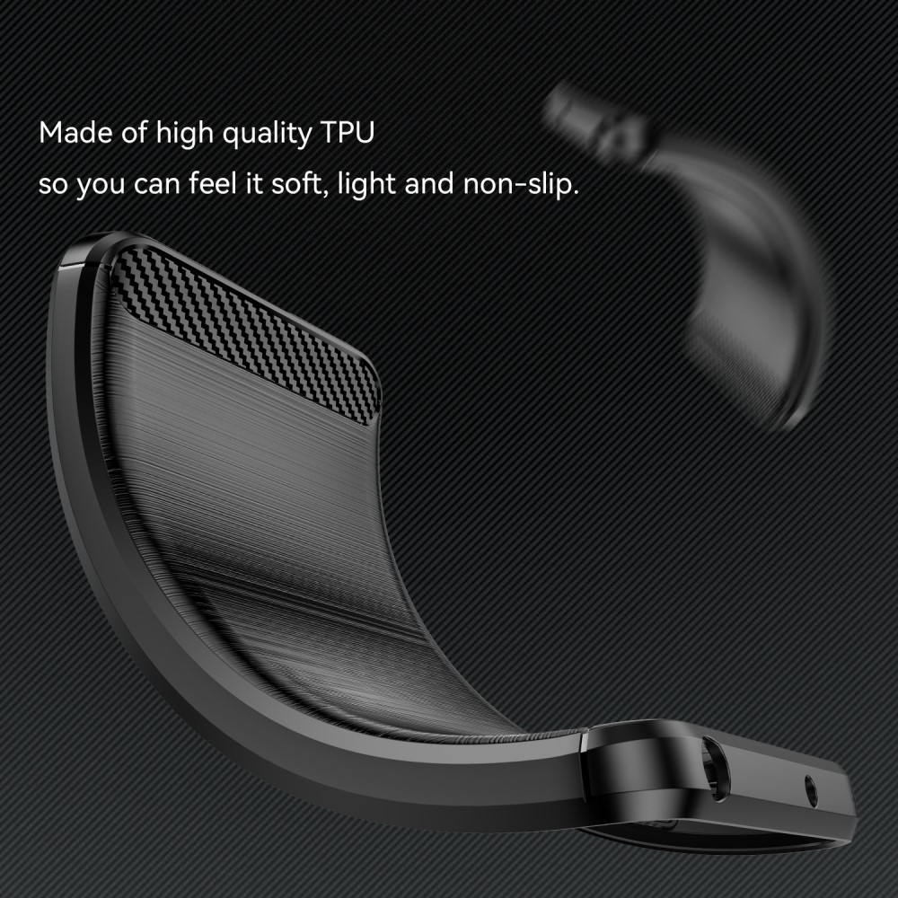 Carbon odolný gelový obal na Xiaomi Redmi Note 14 Pro+ 5G - černý