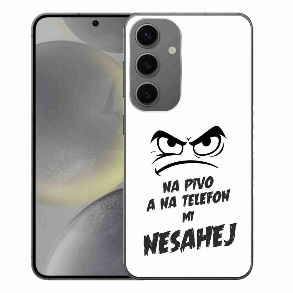 Gelový kryt mmCase na Samsung Galaxy S24+ - pivní motiv 2 bílé pozadí