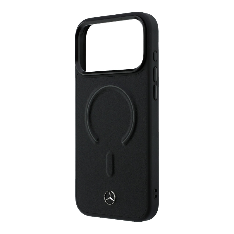 Mercedes PU Leather 3D MagSafe Zadní Kryt pro iPhone 17 Pro Black