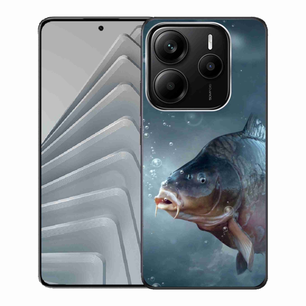 Gelový kryt mmCase na Xiaomi Redmi Note 14 5G - kapr a bublinky