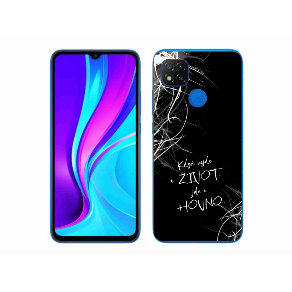 Gelový kryt mmCase na Xiaomi Redmi 9C - vtipný text 16 černé pozadí