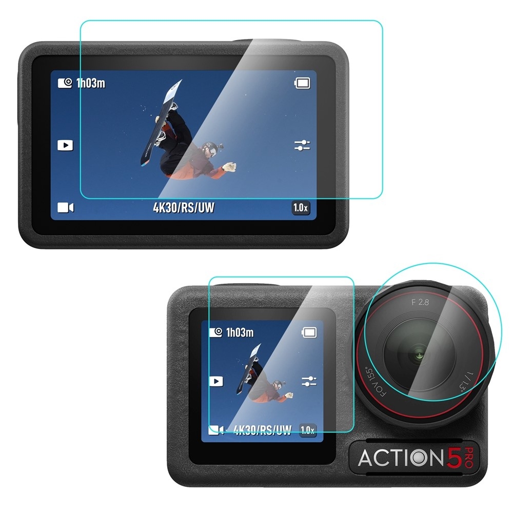 PULUZ sada tvrzených skel pro DJI Osmo Action 5 Pro