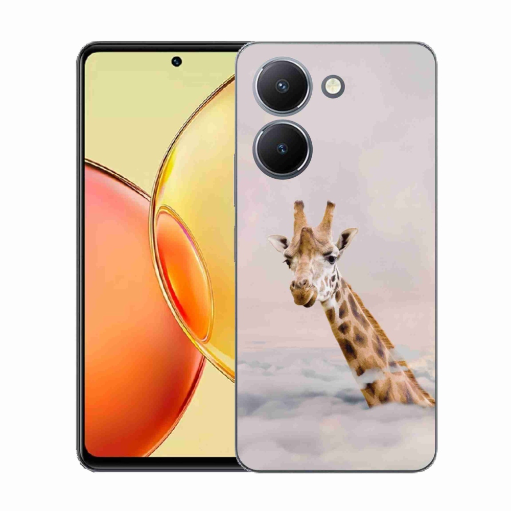 Gelový kryt mmCase na Vivo Y36 - žirafa v oblacích