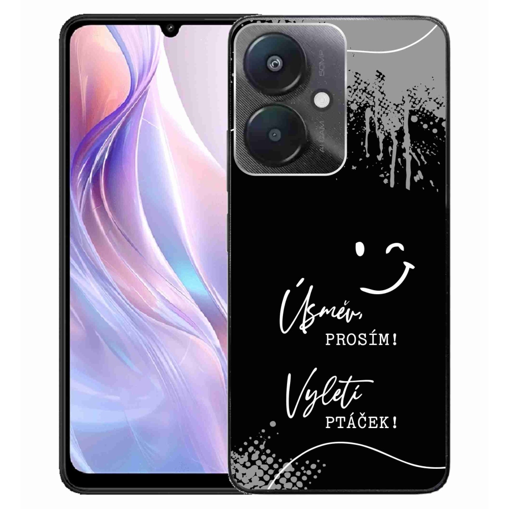 Gelový kryt mmCase na Xiaomi Redmi 13C 5G  - vtipný text 4 černé pozadí