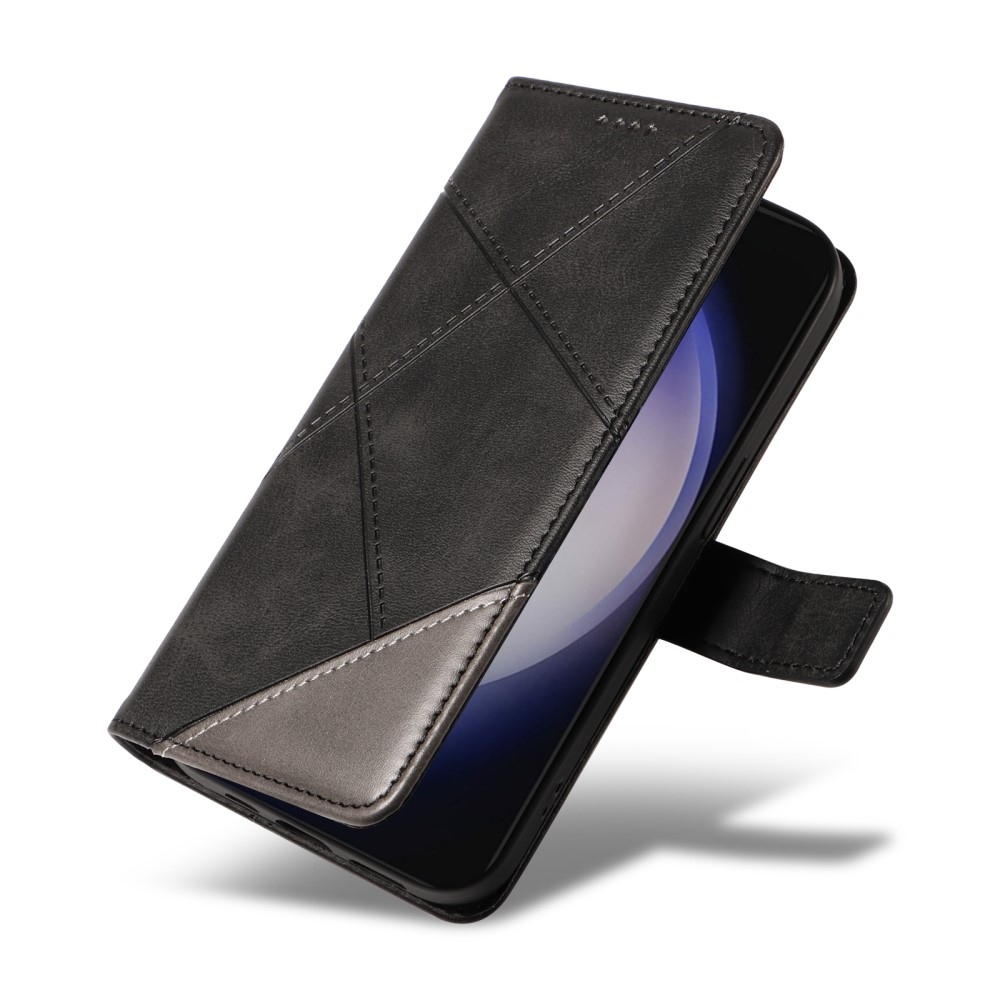Triangle knížkové pouzdro na Samsung Galaxy S24+/S25+ - černé