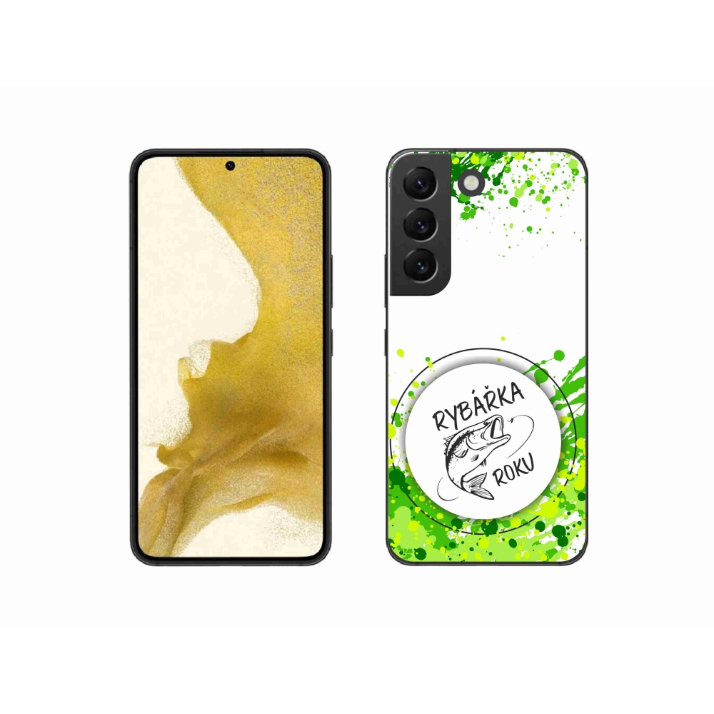 Gelový kryt mmCase na Samsung Galaxy S22 5G - rybářka roku bílé pozadí