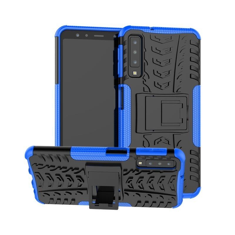 Hybrid odolný obal na mobil Samsung Galaxy A7 (2018) - modrý