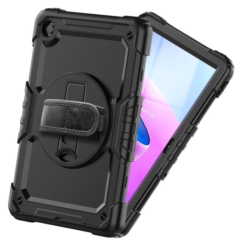 Hybridní pouzdro s držákem na ruku a ramenním popruhem na tablet Lenovo Tab M10 Plus (3. Gen) - černé