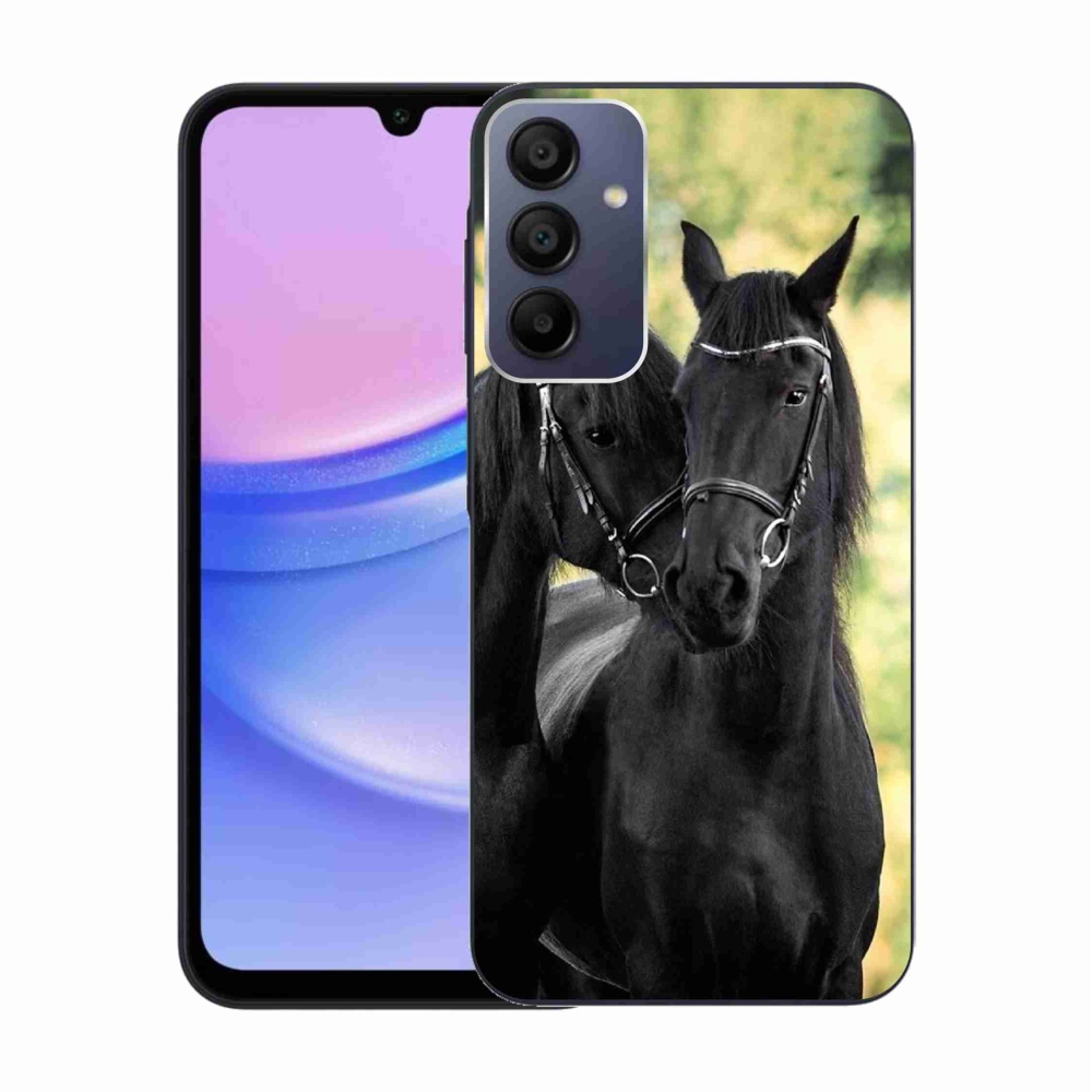Gelový kryt mmCase na Samsung Galaxy A15 4G/5G - dva černí koně