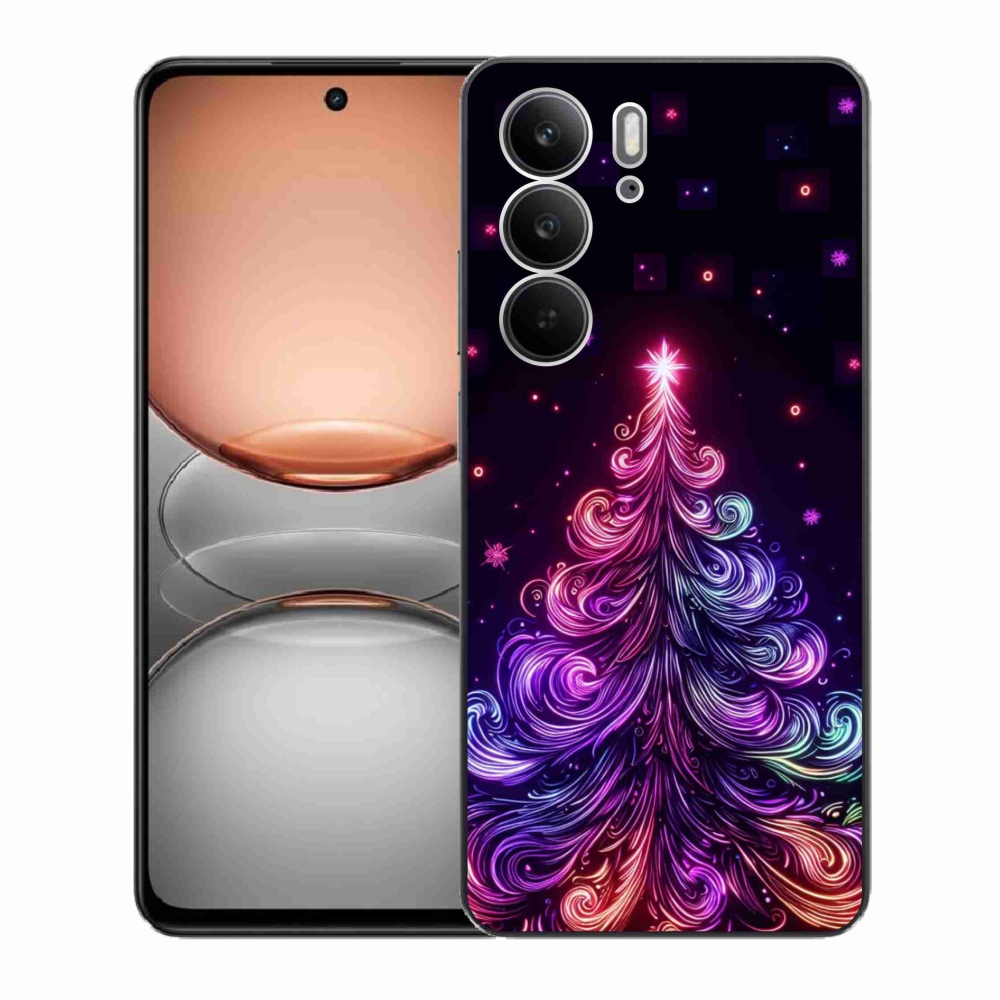 Gelový kryt mmCase na Realme C75 - neonový vánoční stromek 1