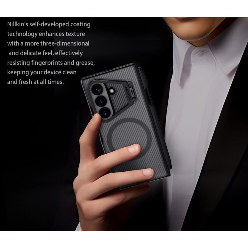Nillkin CamShield Prop Magnetic Pen Slot (Transp. Lens) Zadní Kryt pro Samsung Galaxy Z Fold 8 Ultra Transparent Black