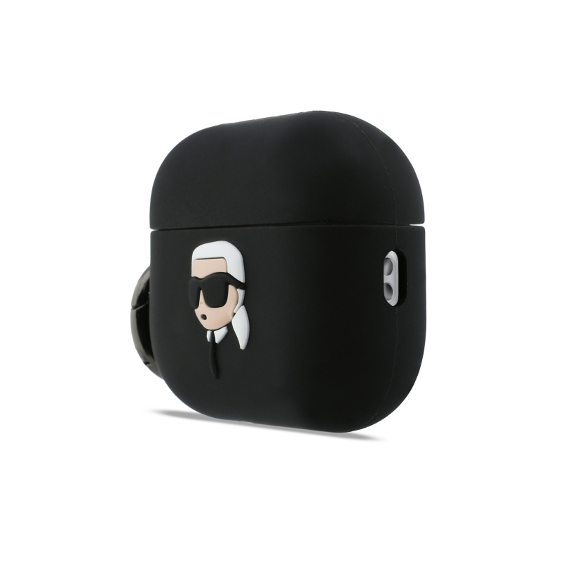 Karl Lagerfeld 3D Logo NFT Karl Head Silikonové Pouzdro pro AirPods Pro 3 Black
