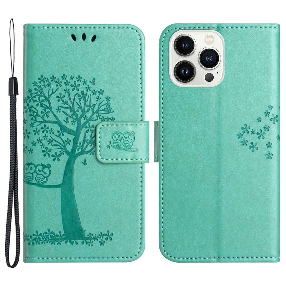 Tree knížkové pouzdro na iPhone 15 Pro Max - modrozelené
