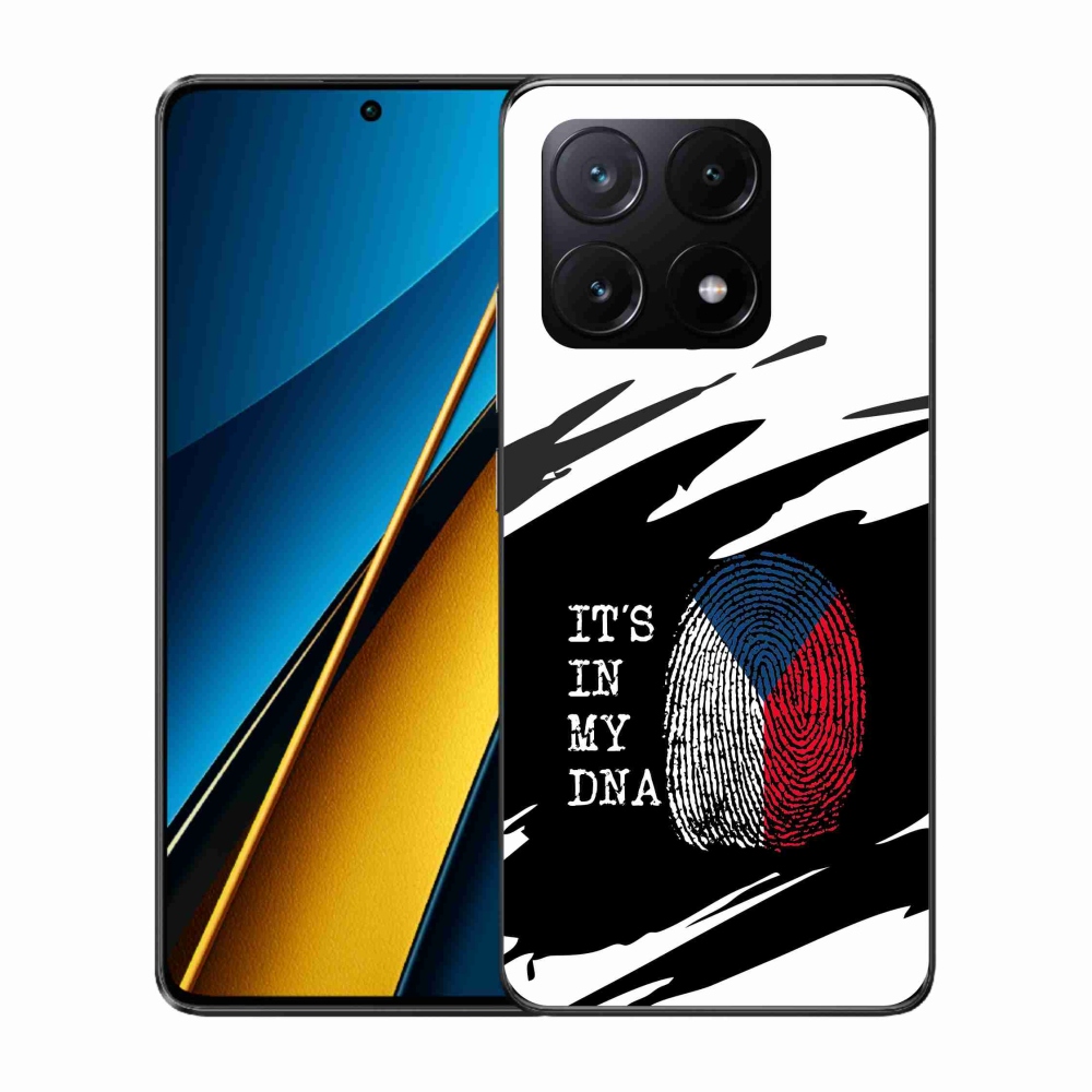 Gelový kryt mmCase na Xiaomi Poco X6 Pro 5G - vlajka otisk prstu černobílé pozadí