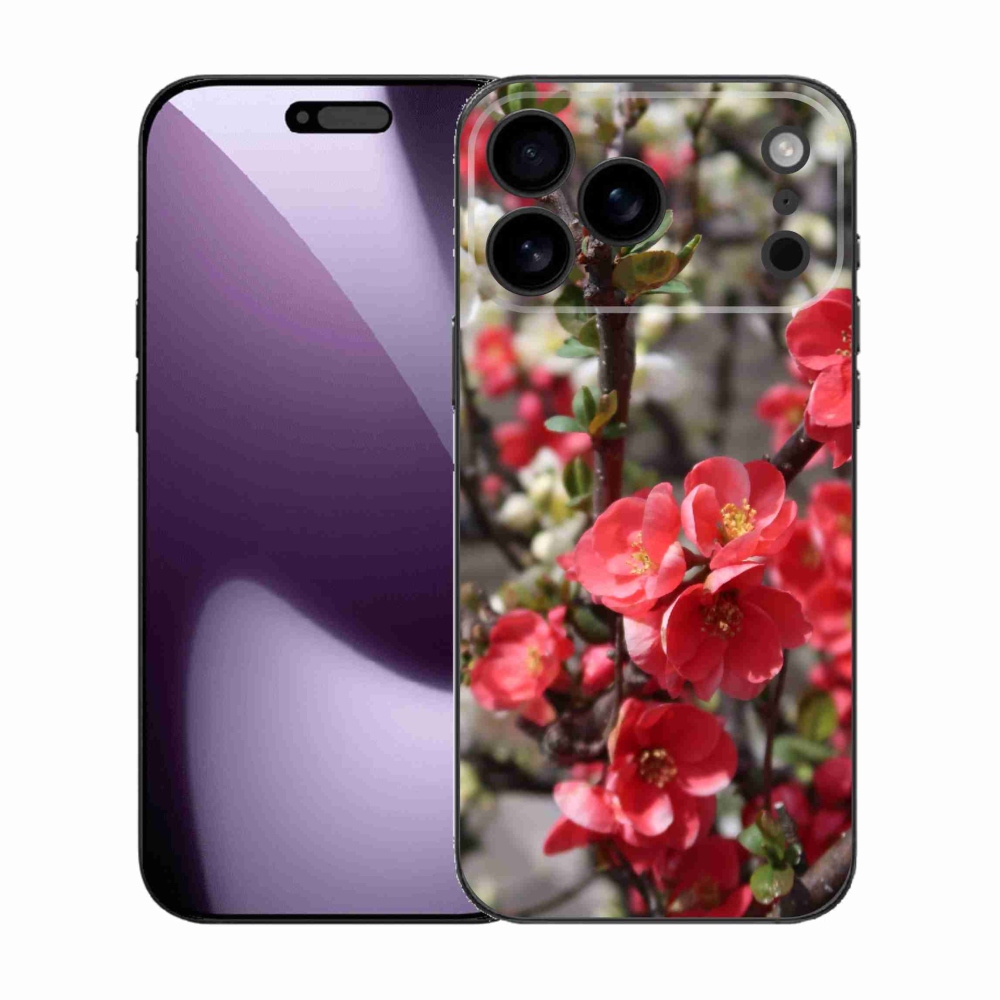 Gelový kryt mmCase na iPhone 17 Pro Max - červené květy