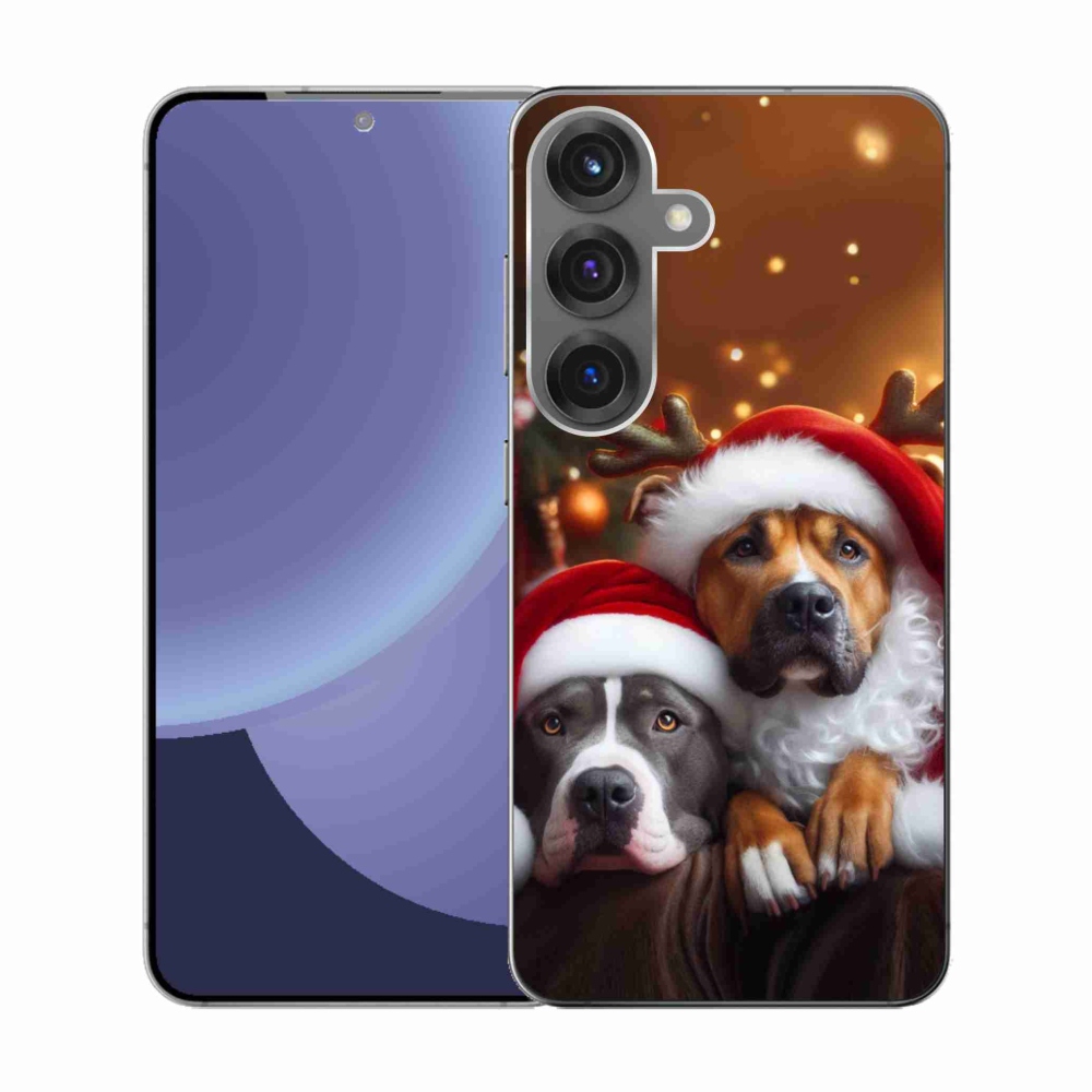 Gelový kryt mmCase na Samsung Galaxy S25 - vánoční psi