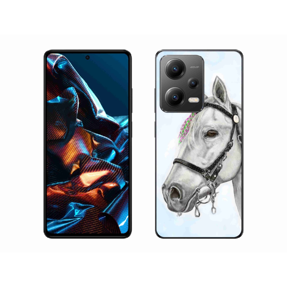 Gelový kryt mmCase na mobil Xiaomi Redmi Note 12 Pro 5G - bílý kůň 1