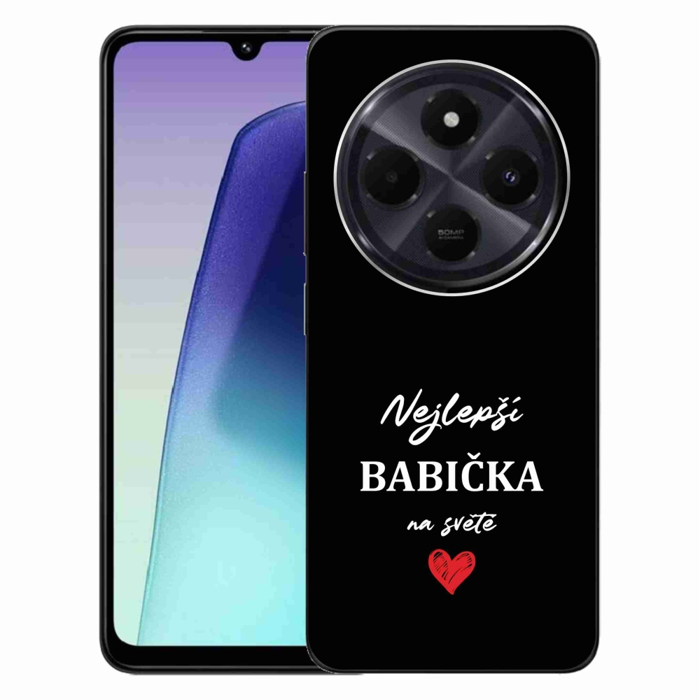 Gelový kryt mmCase na Xiaomi Redmi 14C/Poco C75 - nejlepší babička 1 černé pozadí