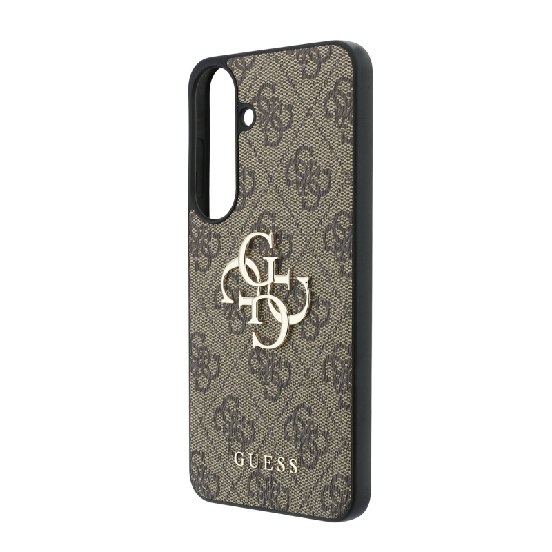 Guess PU 4G Metal Logo Zadní Kryt pro Samsung Galaxy S26 FE Brown