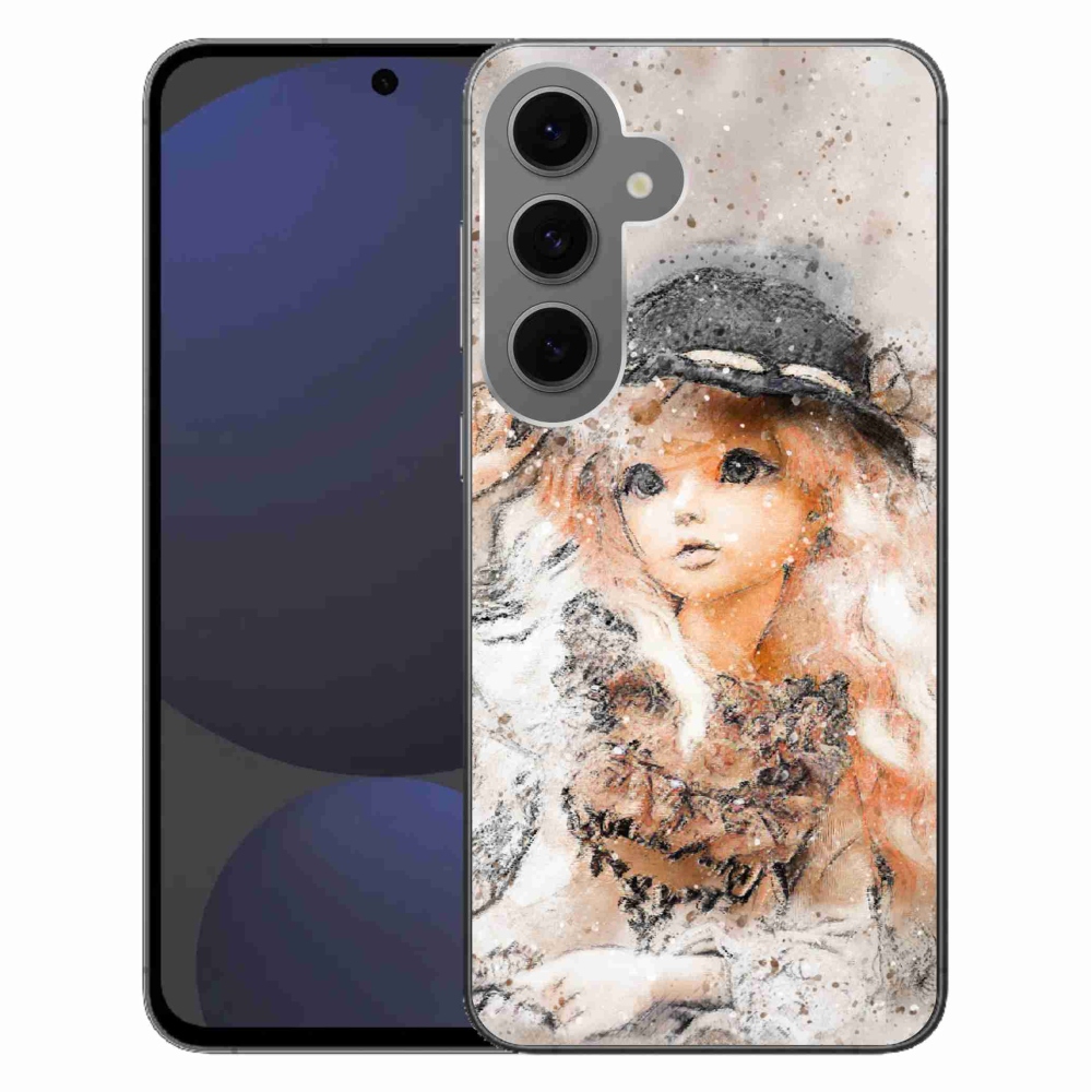 Gelový kryt mmCase na Samsung Galaxy S24 FE - holčička s kloboukem