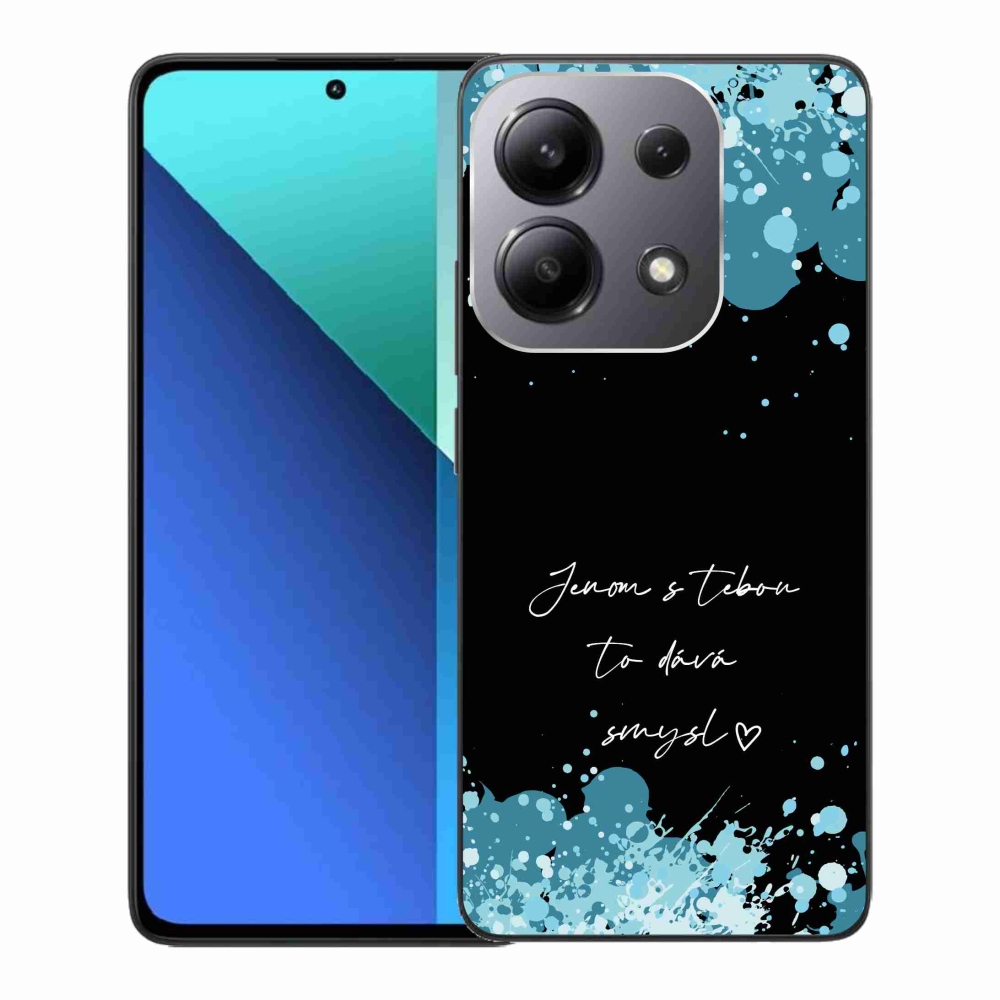 Gelový kryt mmCase na Xiaomi Redmi Note 13 - zamilovaný text černé pozadí