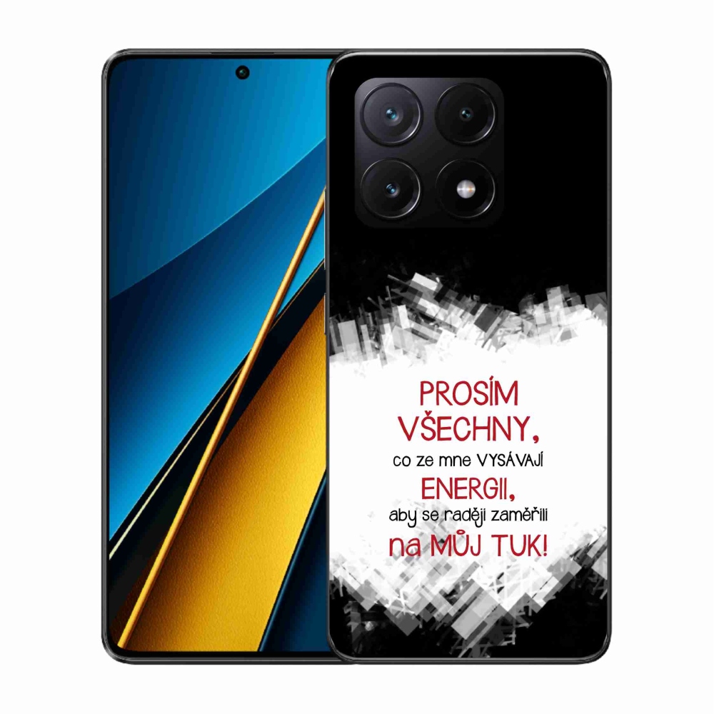 Gelový kryt mmCase na Xiaomi Poco X6 Pro 5G - vtipný text 1 červený