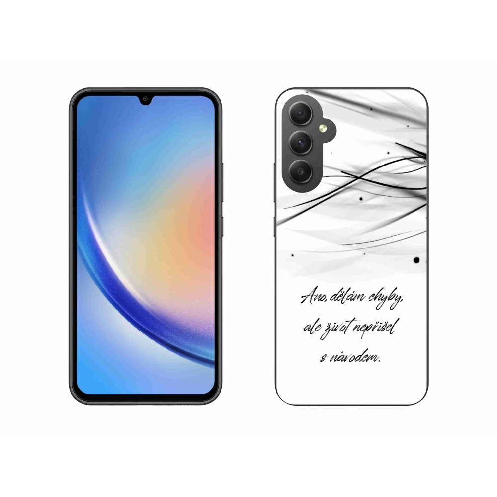 Gelový kryt mmCase na Samsung Galaxy A34 5G - citát bílé pozadí