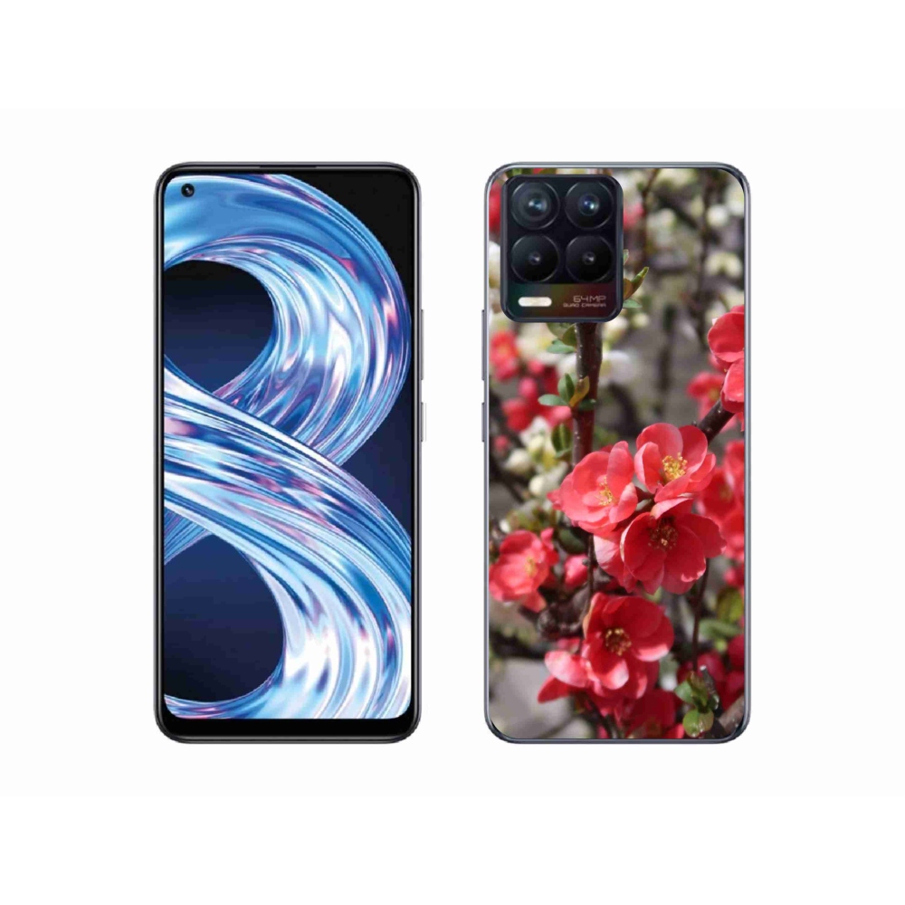 Gelový kryt mmCase na Realme 8 Pro - červené květy