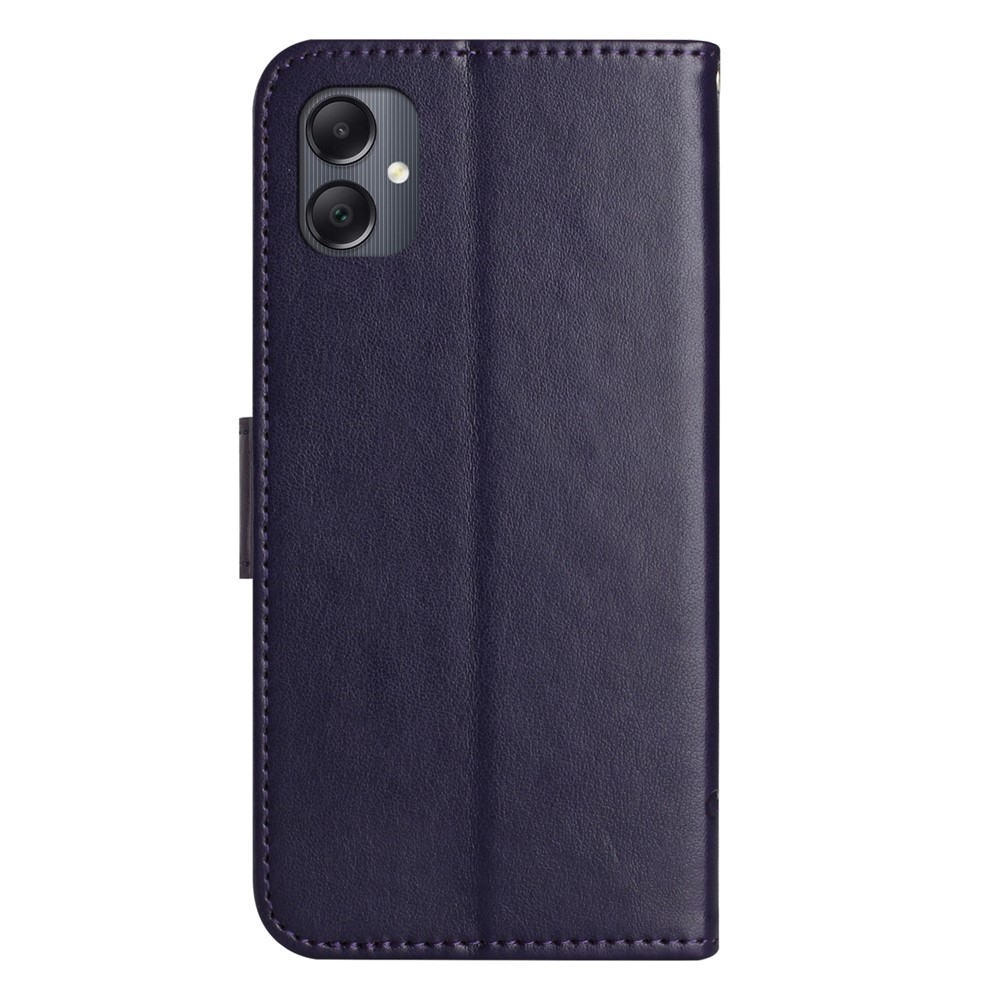 Flower knížkové pouzdro na Samsung Galaxy A07 4G - tmavěfialové