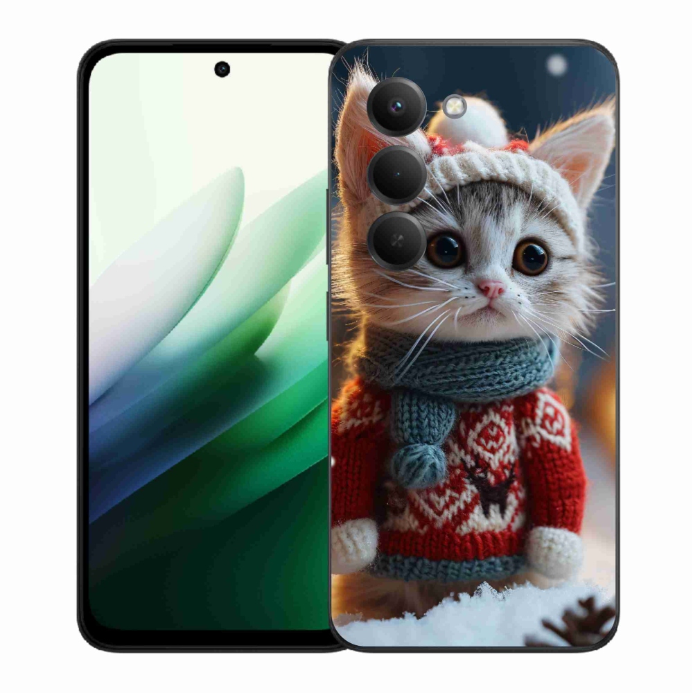 Gelový kryt mmCase na Xiaomi Redmi 15 5G (169mm) - kotě ve svetru