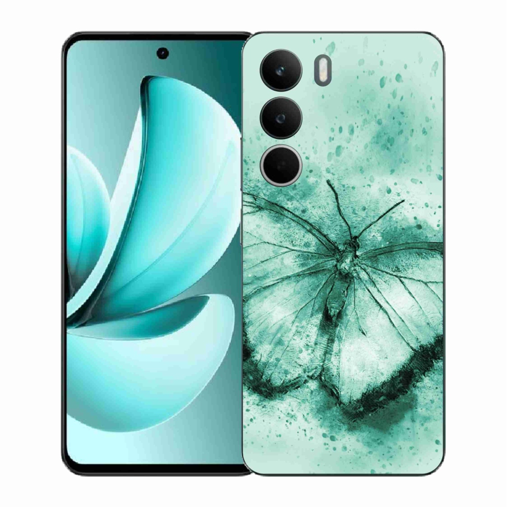 Gelový kryt mmCase na Realme C71 - zelený motýl